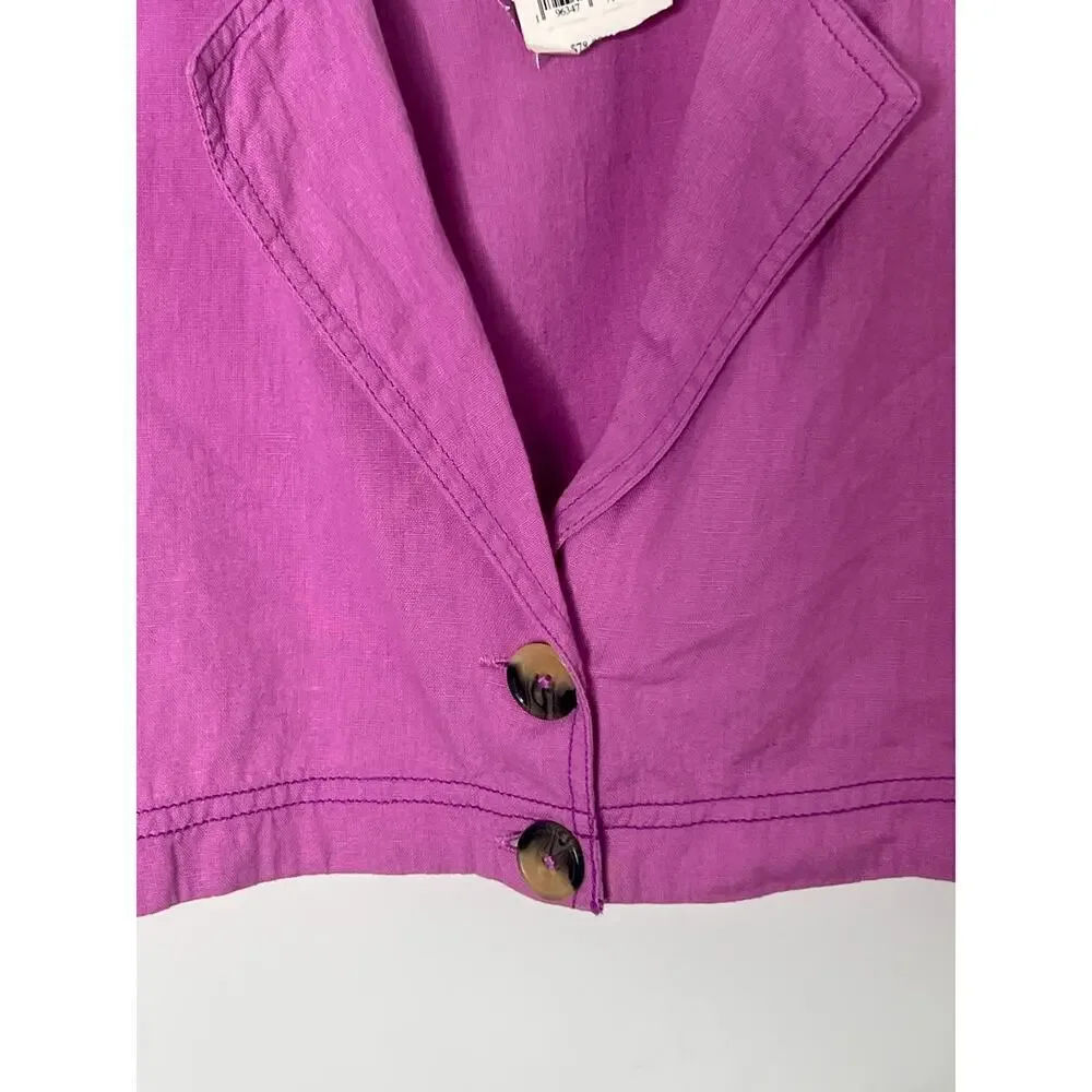 Free People Honeydew Cropped Button Down Short Sleeve Top NWT Women's Sized XS